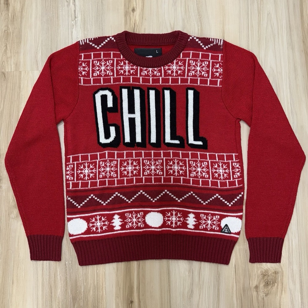 American Stitch Sweater Mens Large Red Chill Ugly Christmas Graphic Pullover
